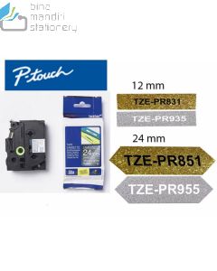 E-Katalog gambar alat tulis P-touch Tape Brother TZE-PR831 Black on Premium Gold 12mm