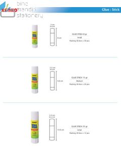 Contoh stationery Kenko Glue Stick 8 gr Lem Kertas Batang dan gambarnya