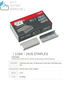 Brosur gambar atk SDI 1204 Staples 24/6 (No. 3) Isi Stapler