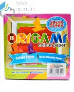 Contoh Kertas Seni Lipat Warna Sinar Dunia KS 100 K Origami 12cm x 12 cm merek Sinar Dunia